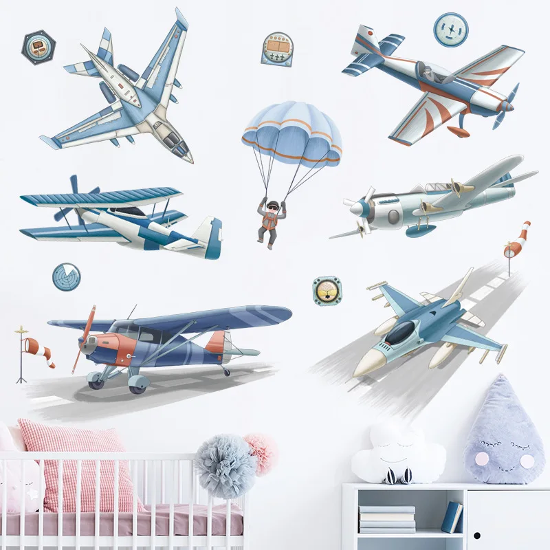 Airplane Parachute Wall Stickers Cute Home Decoration Nursery Children's Room Boy Baby Teen Bedroom Self-adhesive Vinyl Decal
Airplane Parachute Wall Stickers Cute Home Decoration Nursery Children's Room Boy Baby Teen Bedroom Self-adhesive Vinyl Decal