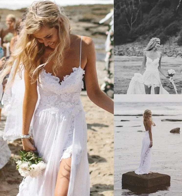 Sexy Beach Wedding Dresses 2021 Lace white Bride Dress open leg Glitter Tulle Split Side Wedding Gowns Boho Long Train Boda
Sexy Beach Wedding Dresses 2021 Lace white Bride Dress open leg Glitter Tulle Split Side Wedding Gowns Boho Long Train Boda
