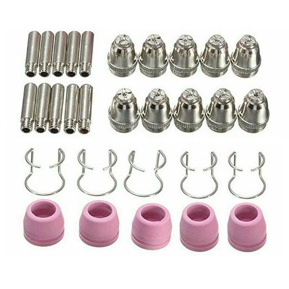 30Pcs For SG-55 AG-60 Kit Plasma Cutter Torch Electrode Tips Nozzle Cup Guide Made Of High-quality Materials, Durable
30Pcs For SG-55 AG-60 Kit Plasma Cutter Torch Electrode Tips Nozzle Cup Guide Made Of High-quality Materials, Durable