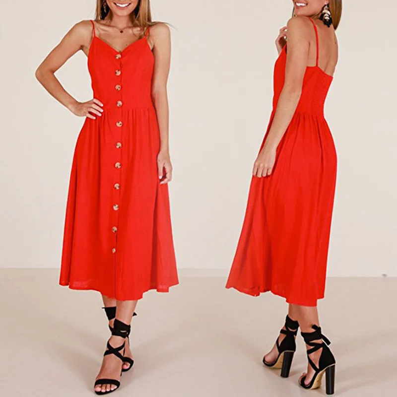 Dress Ladies Casual Sundress Women Summer Dress Boho Sexy Floral Dress Midi Button Backless Polka Dot Striped Floral Beach Dress
Dress Ladies Casual Sundress Women Summer Dress Boho Sexy Floral Dress Midi Button Backless Polka Dot Striped Floral Beach Dress