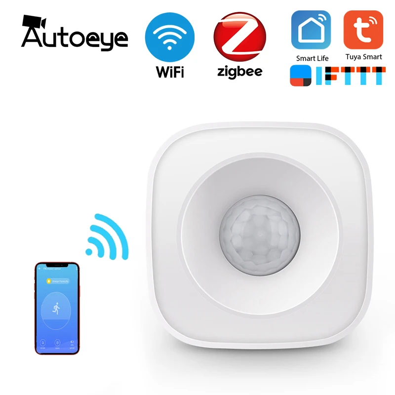 Датчик человеческого тела Autoeye с Wi Fi беспроводной смарт датчик движения PIR