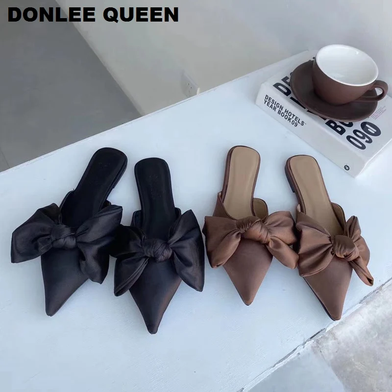 New Women Slippers Silk Bowtie Female Mules Fashion Flat Casual Shoes Pointed Toe Ladies Slides Elegant Woman Slipper Flip Flops
New Women Slippers Silk Bowtie Female Mules Fashion Flat Casual Shoes Pointed Toe Ladies Slides Elegant Woman Slipper Flip Flops