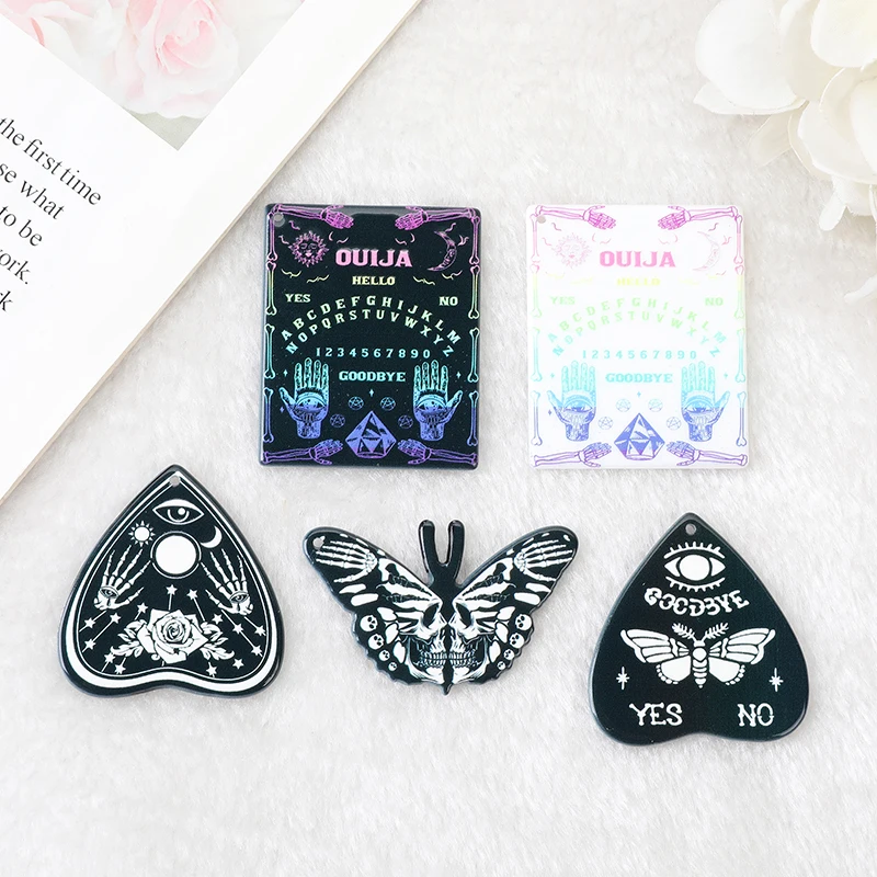 5Pcs Ouija Board Acrylic Charms Butterfly Magic Death Moth Pendant For Earring Necklace Diy Making 
5Pcs Ouija Board Acrylic Charms Butterfly Magic Death Moth Pendant For Earring Necklace Diy Making