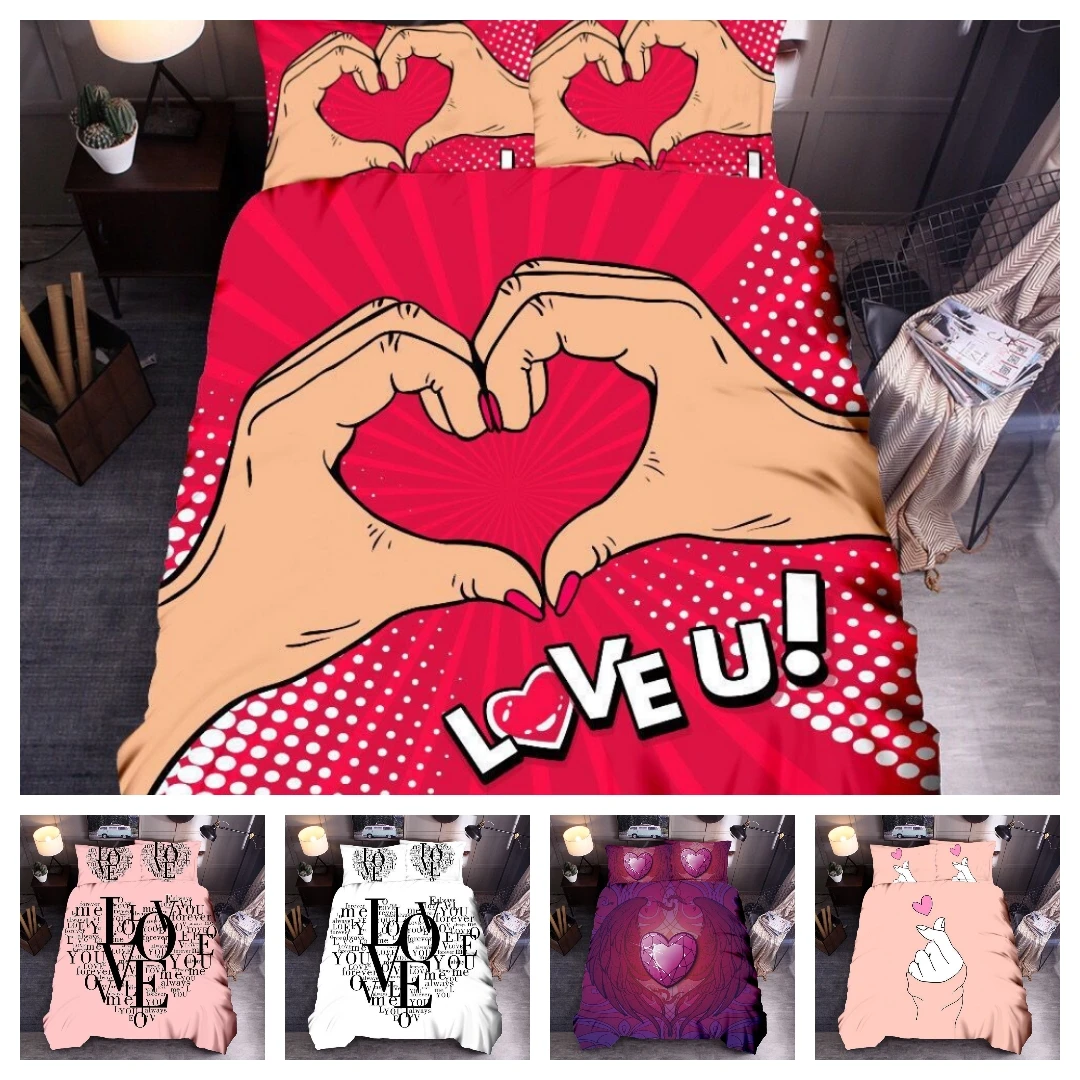 2021 Hot Style 2 or 3pcs Sweat-heart Printing Soft Duvet Cover Sets 1 Quilt Cover + 1/2 Pillowcases Single Twin Full Queen King
2021 Hot Style 2 or 3pcs Sweat-heart Printing Soft Duvet Cover Sets 1 Quilt Cover + 1/2 Pillowcases Single Twin Full Queen King