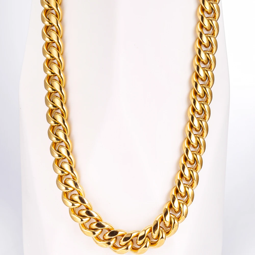 Cuban Chain Necklace for Men Women Basic Punk 316 Stainless Steel Curb Link Chain Chokers Vintage Gold Tone Solid Metal Collar
Cuban Chain Necklace for Men Women Basic Punk 316 Stainless Steel Curb Link Chain Chokers Vintage Gold Tone Solid Metal Collar