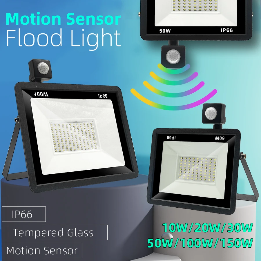 LED Flood Light Motion Sensor Pir Floodlight Lamp 50W 30W Floodlights Outdoor IP66 10W 20W 100W 150W Garden Spotlight Wall
LED Flood Light Motion Sensor Pir Floodlight Lamp 50W 30W Floodlights Outdoor IP66 10W 20W 100W 150W Garden Spotlight Wall