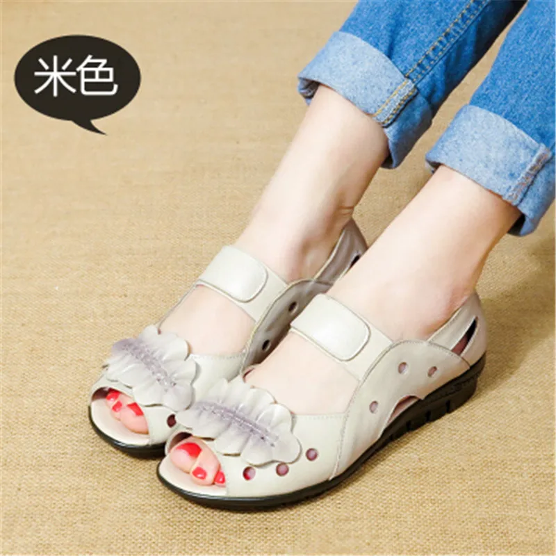 Summer Women Shoes Genuine Leather Soft Outsole Flat Shoes Cutout Woman Flat Sandals Open Toe Casual Comfortable Women
Summer Women Shoes Genuine Leather Soft Outsole Flat Shoes Cutout Woman Flat Sandals Open Toe Casual Comfortable Women