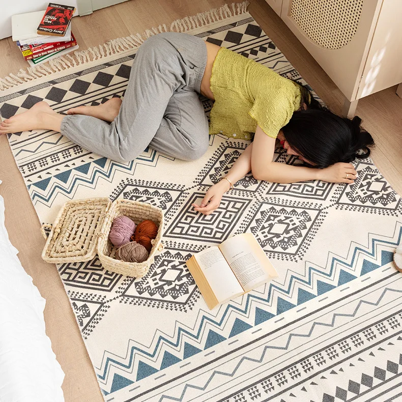 Rugs And Carpets for Living Room Retro Cotton Linen Anti-Slip Bedroom Floor Carpet Mat Area Rug Boho For Home Decoration
Rugs And Carpets for Living Room Retro Cotton Linen Anti-Slip Bedroom Floor Carpet Mat Area Rug Boho For Home Decoration