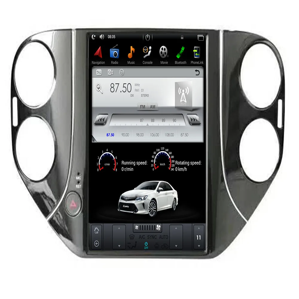 Автомобильный DVD плеер в стиле Tesla на Android GPS навигатор для VW Tiguan 2010 2019 радио
