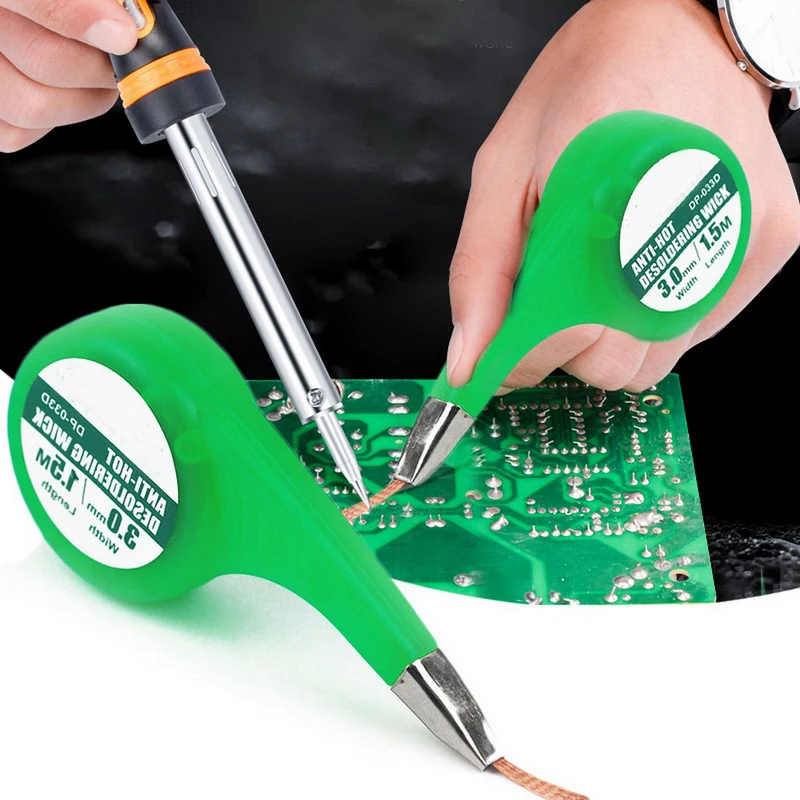Anti-scalding Desoldering Wick Desoldering Braid Solder 1.5mm 2.5mm Width 2M Length Wick Wire Lead Cord Flux BGA Repair Tool
Anti-scalding Desoldering Wick Desoldering Braid Solder 1.5mm 2.5mm Width 2M Length Wick Wire Lead Cord Flux BGA Repair Tool