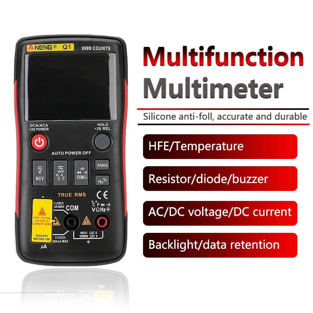 Q1 Digital Multimeter Auto Wire Test Meter True RMS Professional DIY Transistor 9999 Analog Tester Lcr Meter Capacitor Ohm
Q1 Digital Multimeter Auto Wire Test Meter True RMS Professional DIY Transistor 9999 Analog Tester Lcr Meter Capacitor Ohm
