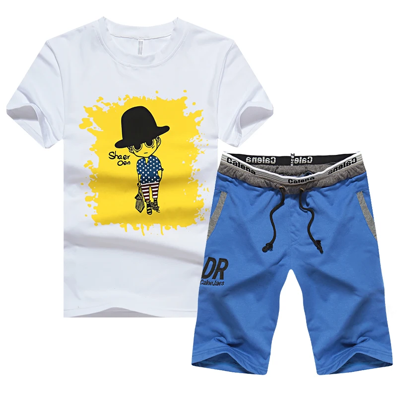 Sport Set Men Classic Sportsuit Young People Short Sleeve Cartoon Sportswear 2020 Summer Cotton Slim Fit Jogging Set Man Suit
Sport Set Men Classic Sportsuit Young People Short Sleeve Cartoon Sportswear 2020 Summer Cotton Slim Fit Jogging Set Man Suit