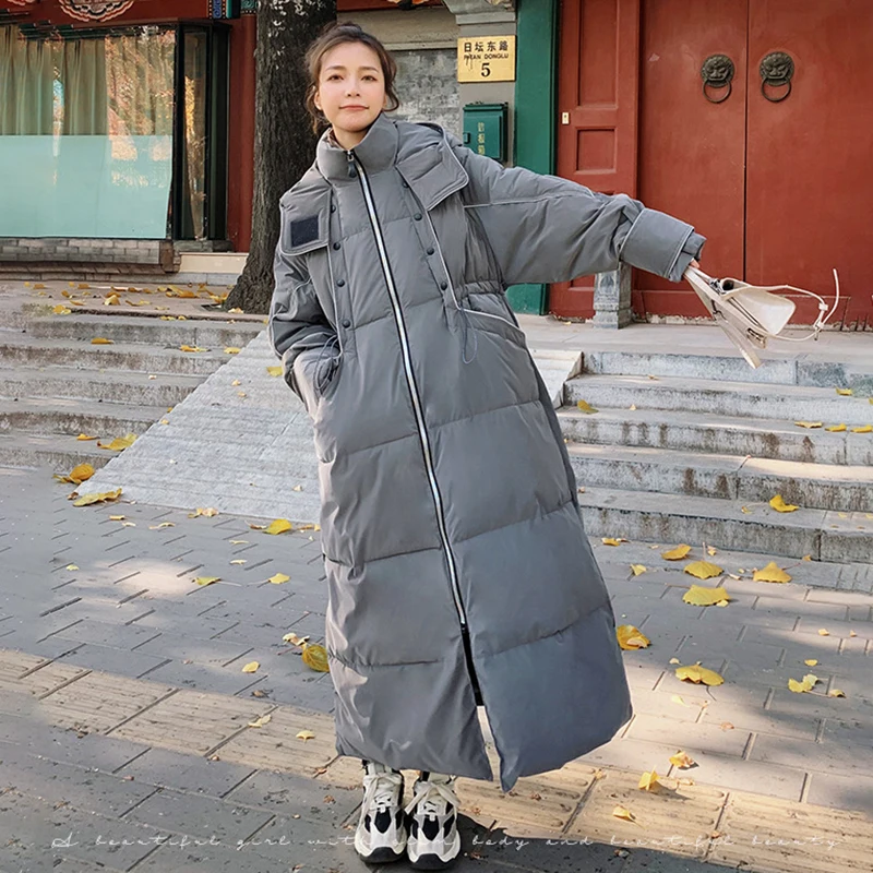 Women's Winter Coat Long Loose Windproof Hooded Grey Cotton Down Jacket Thick Casual Fashional Quality Big Pocket Padded Female
Women's Winter Coat Long Loose Windproof Hooded Grey Cotton Down Jacket Thick Casual Fashional Quality Big Pocket Padded Female