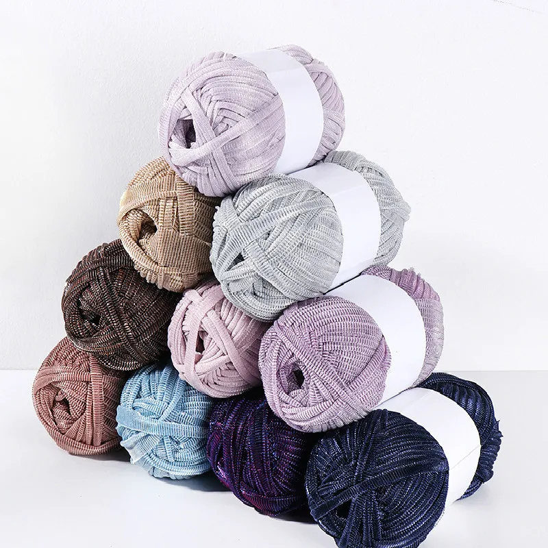 100g Crochet Yarn For Knitting Bags T Shirt Shinny Silver Wool Blends String Polyester Cord For Purese Basket DIY Free Shipping
100g Crochet Yarn For Knitting Bags T Shirt Shinny Silver Wool Blends String Polyester Cord For Purese Basket DIY Free Shipping