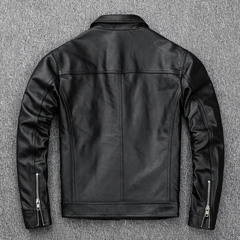 Motorcycle Leather Jacket Top Layer Cowhide Men's Genuine Leather Coat Slim Spring Autumn Jacket
Motorcycle Leather Jacket Top Layer Cowhide Men's Genuine Leather Coat Slim Spring Autumn Jacket