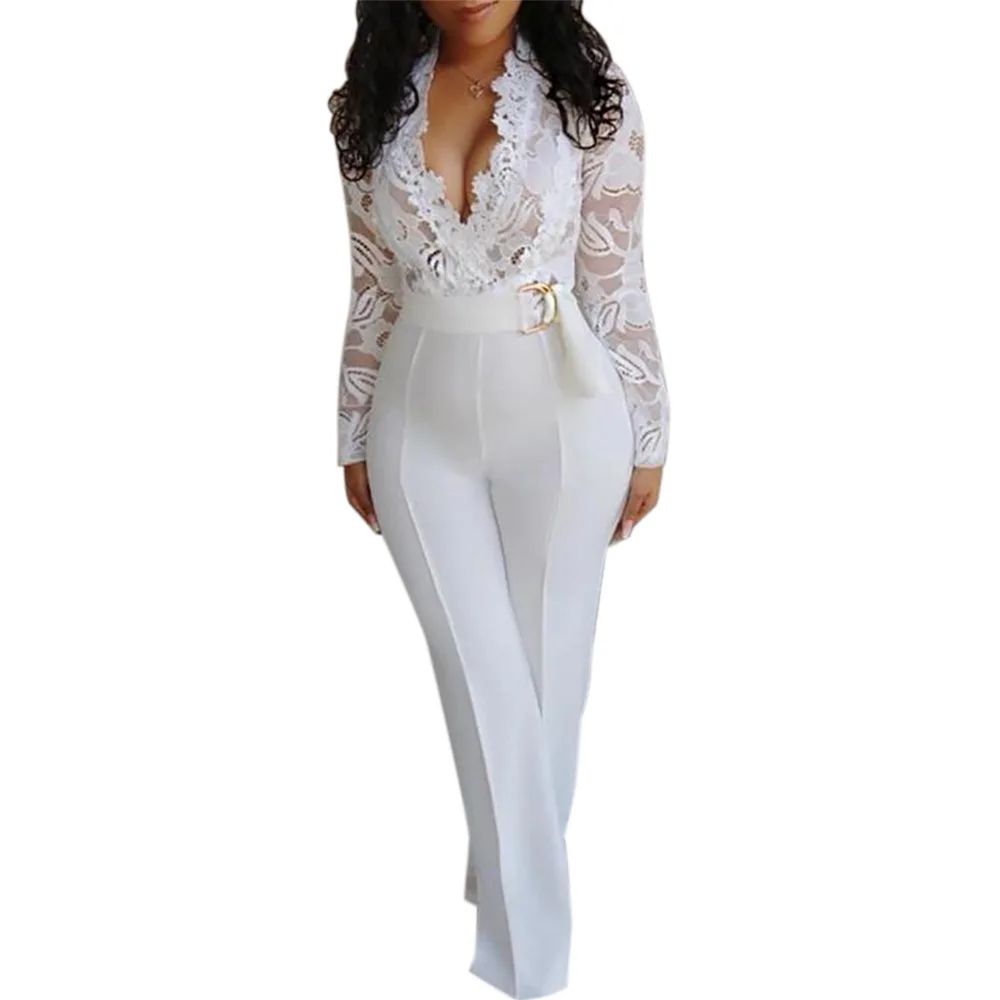 Women's Jumpsuit Long Sleeve Slim Solid Color Autumn 2021 Jumpsuit Deep V-neck sexy lace long-sleeved hollow jumpsuit women
Women's Jumpsuit Long Sleeve Slim Solid Color Autumn 2021 Jumpsuit Deep V-neck sexy lace long-sleeved hollow jumpsuit women