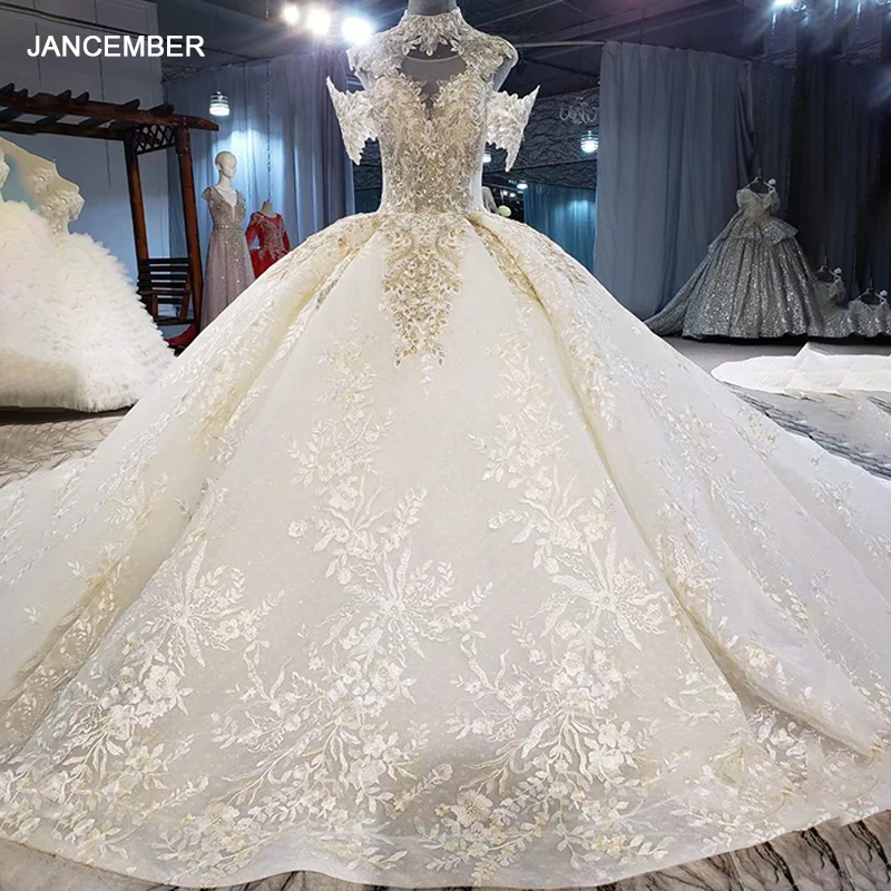 HTL2026 Luxurious V-Neck Crystal Beading Sequined Wedding Dress 2021 For Woman Ball Gowns Short Sleeve
HTL2026 Luxurious V-Neck Crystal Beading Sequined Wedding Dress 2021 For Woman Ball Gowns Short Sleeve