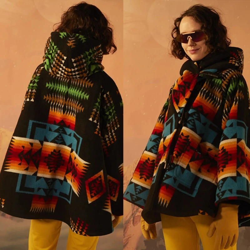 Womens Batwing Long Sleeve Faux Wool Coat Baggy Lapel Button Trench Jacket Geometric Patterns Loose Poncho Overcoat
Womens Batwing Long Sleeve Faux Wool Coat Baggy Lapel Button Trench Jacket Geometric Patterns Loose Poncho Overcoat