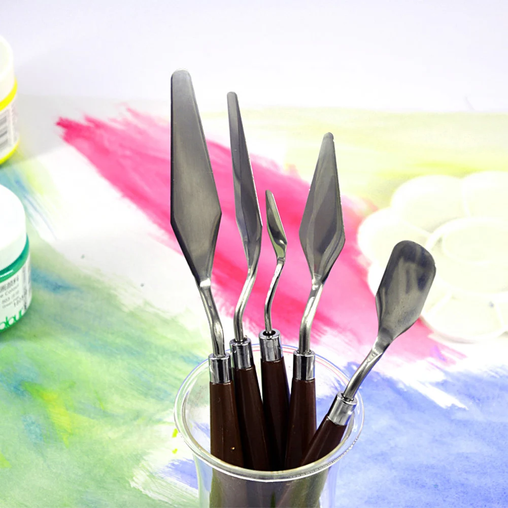 Dropship 5pcs Stainless Steel & Wood Palette Knife Multi-Functional Painting Knife Set Wood Palette Knife Arts Oil Painting Tool
Dropship 5pcs Stainless Steel & Wood Palette Knife Multi-Functional Painting Knife Set Wood Palette Knife Arts Oil Painting Tool