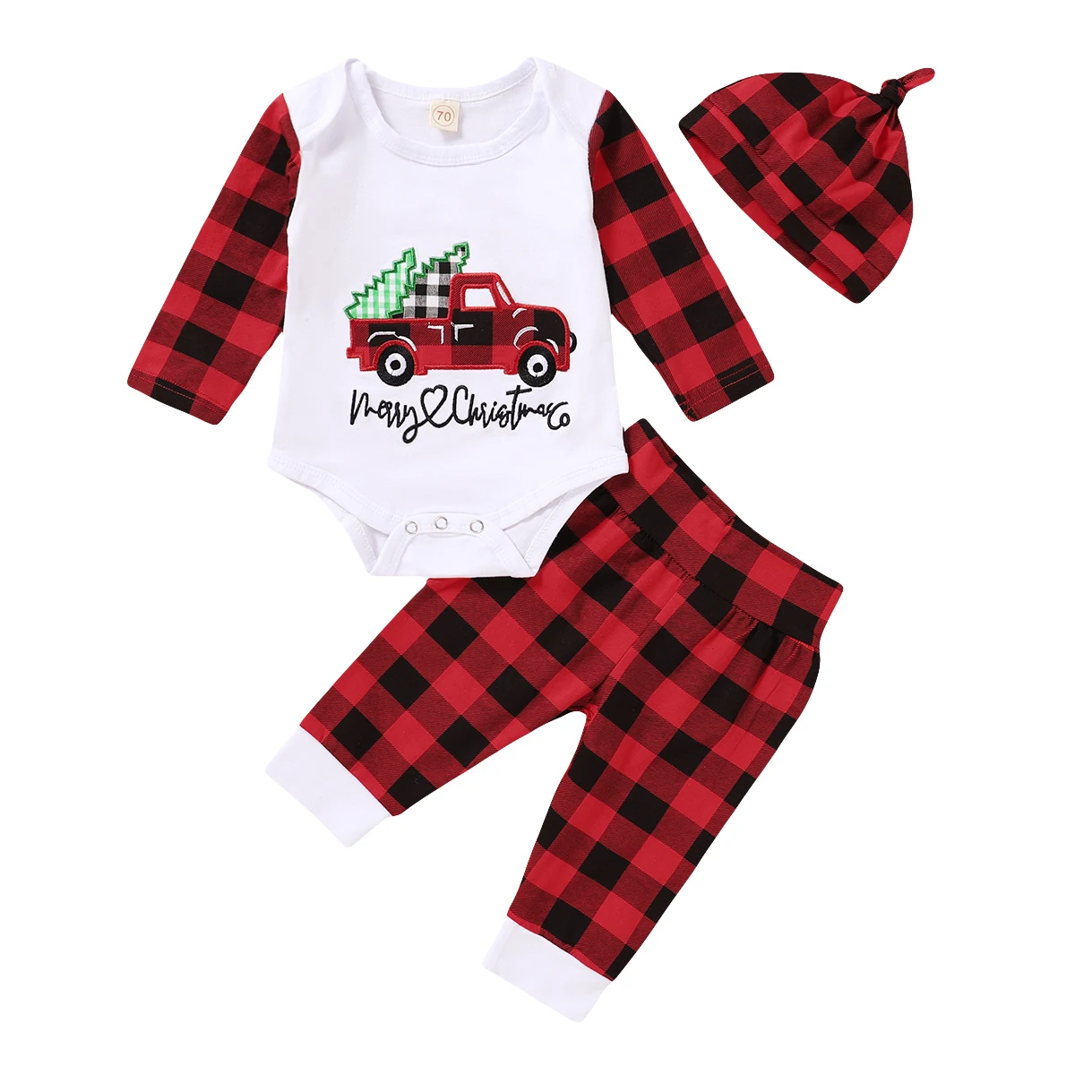 Baby Boys Girls Christmas Outfits 3Pcs Set Funny Graphic Plaid Print Bodysuit+ Pants + Hat 0-24M
Baby Boys Girls Christmas Outfits 3Pcs Set Funny Graphic Plaid Print Bodysuit+ Pants + Hat 0-24M