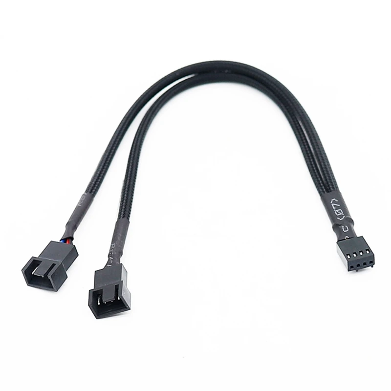 

Y-образный кабель с оплеткой 1 на 2 контакта, 3/4 контактный разъем PWM, Удлинительный кабель для вентилятора компьютера, ПК
