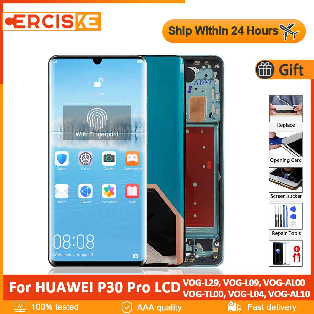 Original 6.47"Display For Huawei P30 Pro LCD Amoled Touch Screen Digitizer Panel Parts For Huawei P30Pro VOG-L29 VOG-L09 VOG-L04
Original 6.47"Display For Huawei P30 Pro LCD Amoled Touch Screen Digitizer Panel Parts For Huawei P30Pro VOG-L29 VOG-L09 VOG-L04