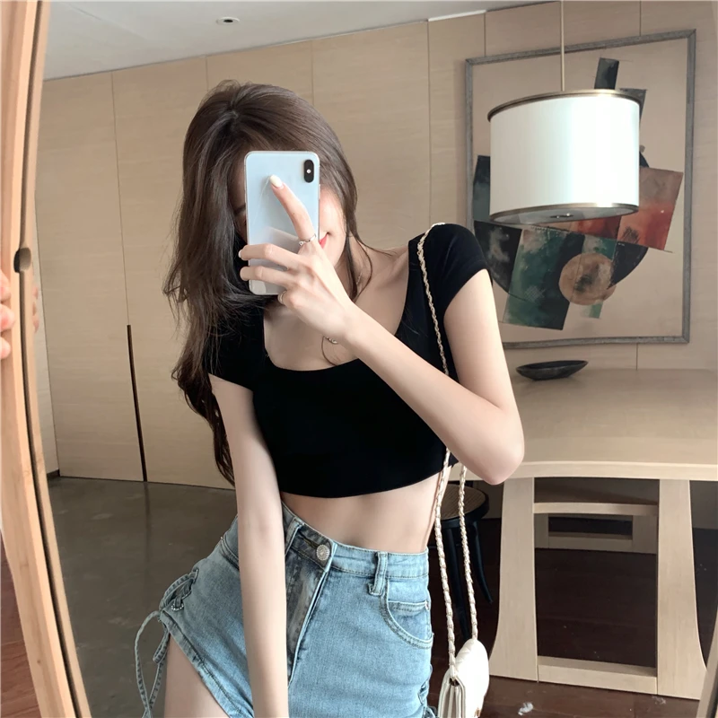 Fashion Sexy Crop Tops Women Casual Short Sleeve Cotton Pullover Tees Short Summer Slim Streetwear T-shirt Woman sexy tops
Fashion Sexy Crop Tops Women Casual Short Sleeve Cotton Pullover Tees Short Summer Slim Streetwear T-shirt Woman sexy tops