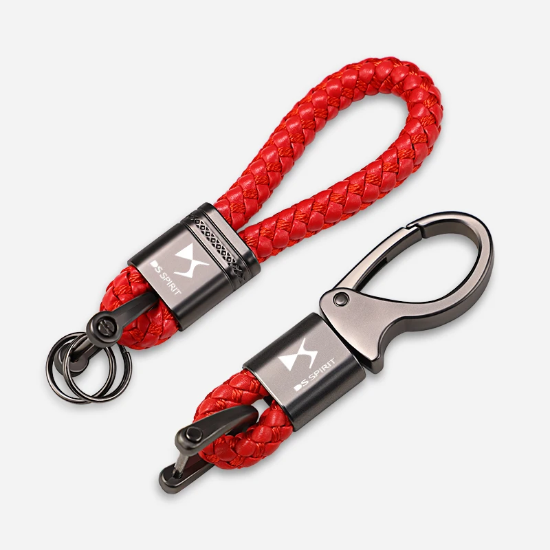 1Pcs High Quality Metal Leather Woven Car Logo Keychain For DS SPIRIT DS3 DS4 DS4S DS5 5LS DS6 DS7 WILD RUBIS DS-5import | Автомобили и