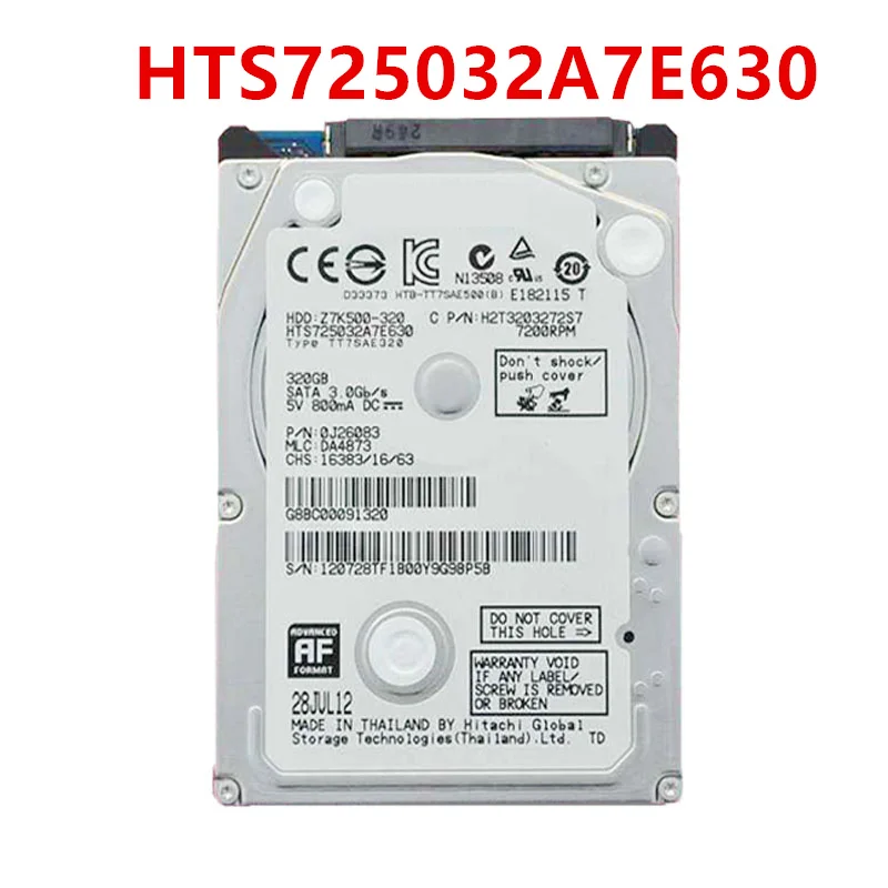 

New Original HDD For Hitachi 320GB 2.5" 32MB SATA 7200RPM 7MM For Notebook HDD For HTS725032A7E630