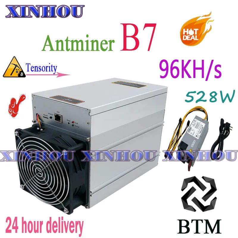 Старые Antminer B7 96KH/s 528W BTM Miner с PSU Asic Tensority mining лучше чем S9 S9k S11 S15 T17 Z9 Z11