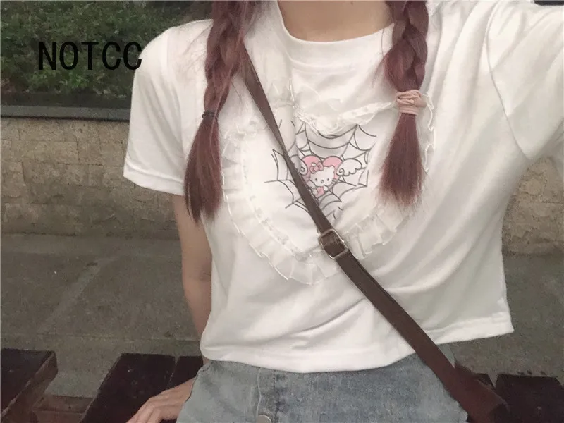 NOTCC Graphic T Shirts Women Kitty Printed Crop Tops Kawaii Cute Y2k Clothing 00S Ruffles Lace
NOTCC Graphic T Shirts Women Kitty Printed Crop Tops Kawaii Cute Y2k Clothing 00S Ruffles Lace
