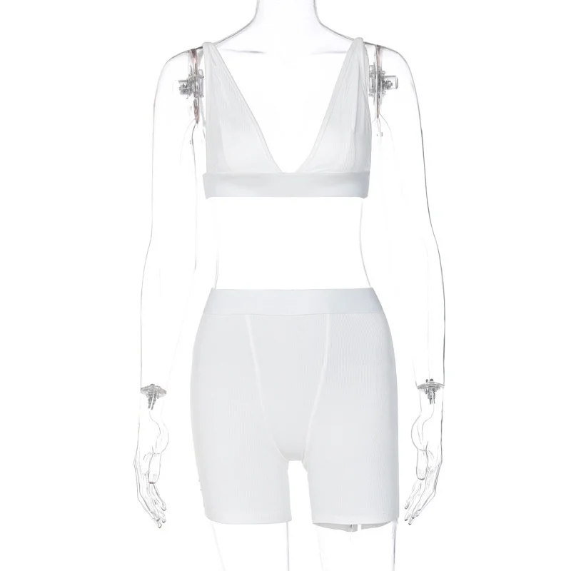 2021 Sleeve V-Neck Sexy Crop Tank Top Biker Shorts 2 Piece Set Autumn Winter Women Fashion Streetwear Tracksuit
2021 Sleeve V-Neck Sexy Crop Tank Top Biker Shorts 2 Piece Set Autumn Winter Women Fashion Streetwear Tracksuit