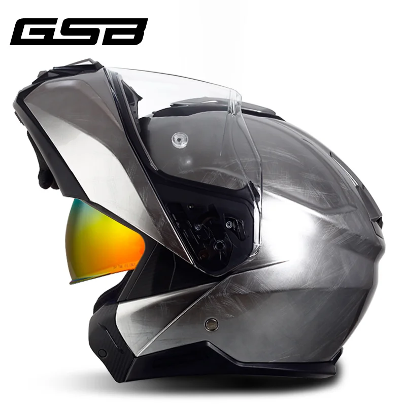 

Модульный мотоциклетный шлем GSB S-362, корпус из АБС-пластика с двумя линзами, женский, мужской, гоночный