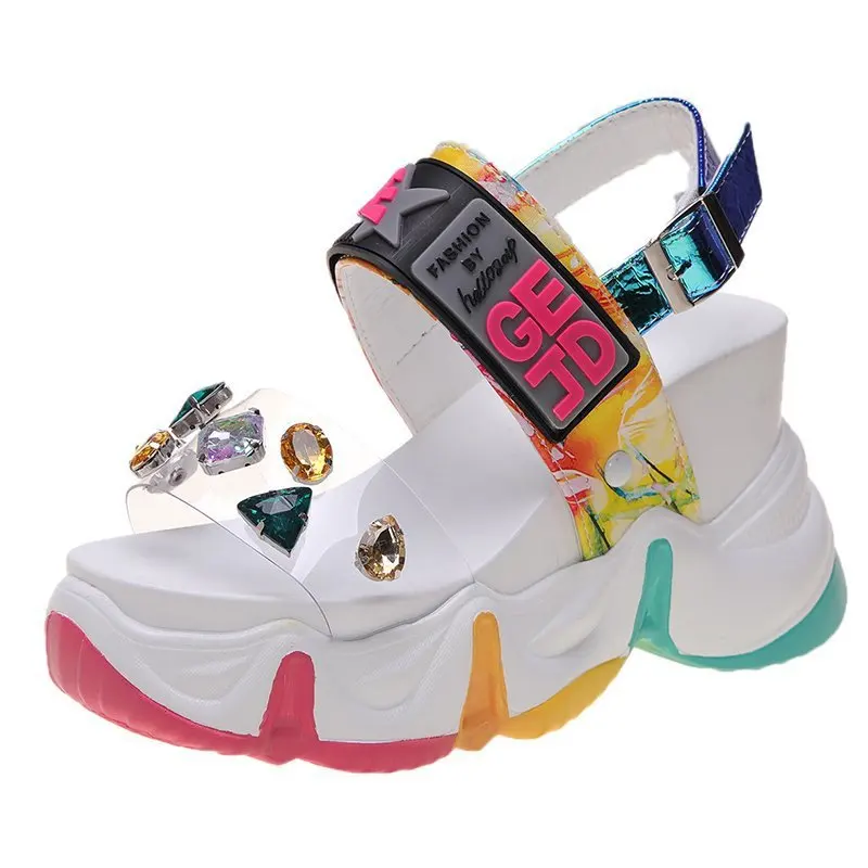 Summer Women Sandals Fashion Transparent Diamond Wedge Sandal Rhinestone High Heels Chunky Platform Shoes Woman
Summer Women Sandals Fashion Transparent Diamond Wedge Sandal Rhinestone High Heels Chunky Platform Shoes Woman