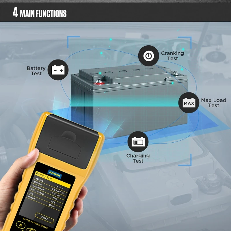 Automotive Battery Load Tester 12V Car Battery Detector Low Power Consumption Testing Equipment with Display High Quality
Automotive Battery Load Tester 12V Car Battery Detector Low Power Consumption Testing Equipment with Display High Quality