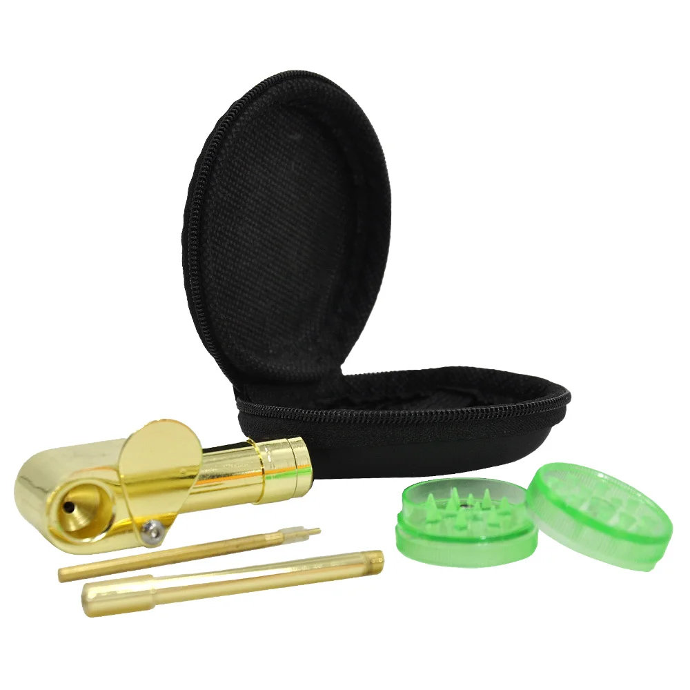 HORNET Smoke Kit Brass Tobacco Hand Pipes With Mini Plastic Smoking Herb Grinders Portable Pocket Size Tobacco Kit
HORNET Smoke Kit Brass Tobacco Hand Pipes With Mini Plastic Smoking Herb Grinders Portable Pocket Size Tobacco Kit