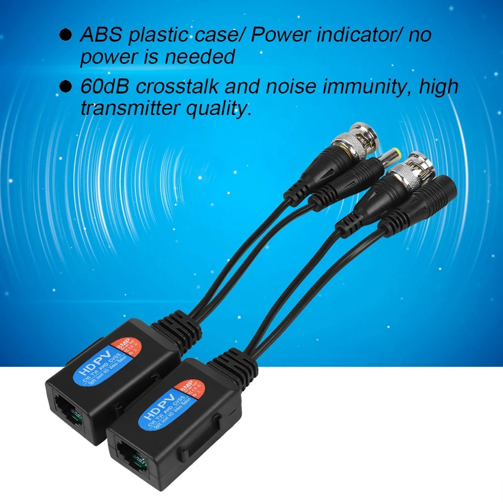 1 Pair HD Video Balun Cable Transmission Twisted Passive Audio CCTV Balun Twisted Transmitter For HDCVI HDTVI AHD Camera
1 Pair HD Video Balun Cable Transmission Twisted Passive Audio CCTV Balun Twisted Transmitter For HDCVI HDTVI AHD Camera