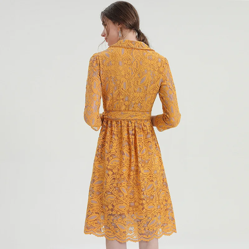 High Quality Blue Yellow Lace Dress 2020 Spring Style Women Notched Collar Bow Belt Patchwork Slim Fitted Elegant Office Dress
High Quality Blue Yellow Lace Dress 2020 Spring Style Women Notched Collar Bow Belt Patchwork Slim Fitted Elegant Office Dress