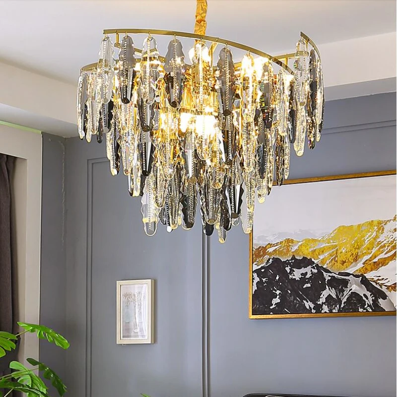 Роскошная хрустальная люстра современная простая лампа для гостиной K9