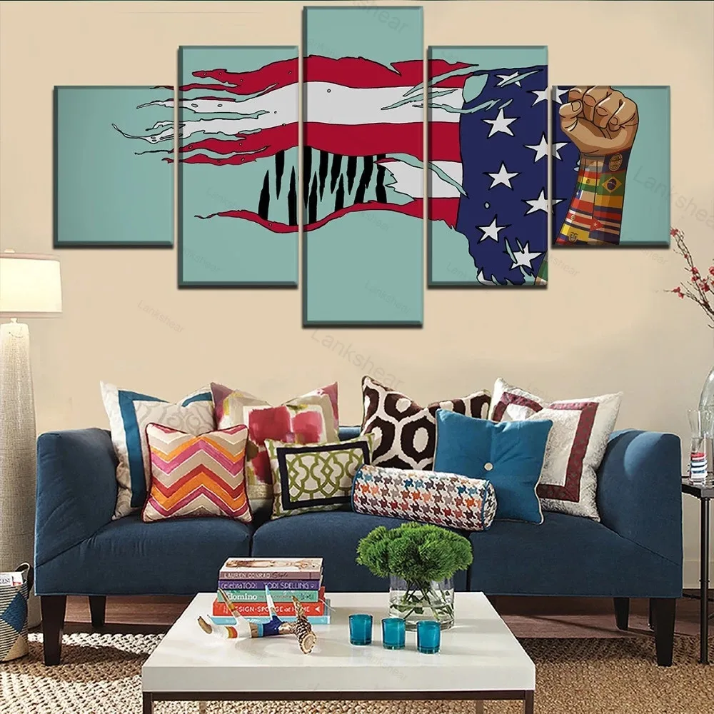 Modern Picture Home Decor Wall Framework 5 Pieces Anime American Flag and Artistic Abstract Hand Poster Canvas Print Painting 
Modern Picture Home Decor Wall Framework 5 Pieces Anime American Flag and Artistic Abstract Hand Poster Canvas Print Painting