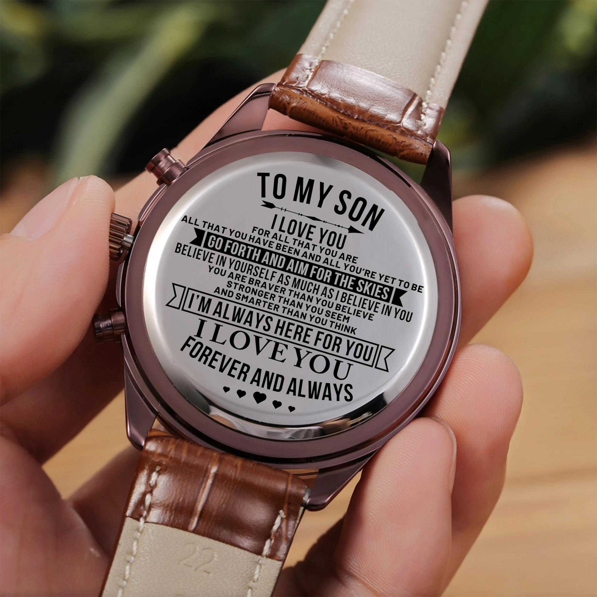 To My Son 2019 Hot Selling Engraved Watches Calendar 24-hours Seconds Dail Analog Men Watches Military Family Christmas preGifts
To My Son 2019 Hot Selling Engraved Watches Calendar 24-hours Seconds Dail Analog Men Watches Military Family Christmas preGifts