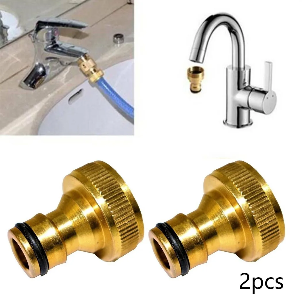 2pcs Thread Connector 3/4\" Adapter Adaptor Brass Connected Garden HOSE