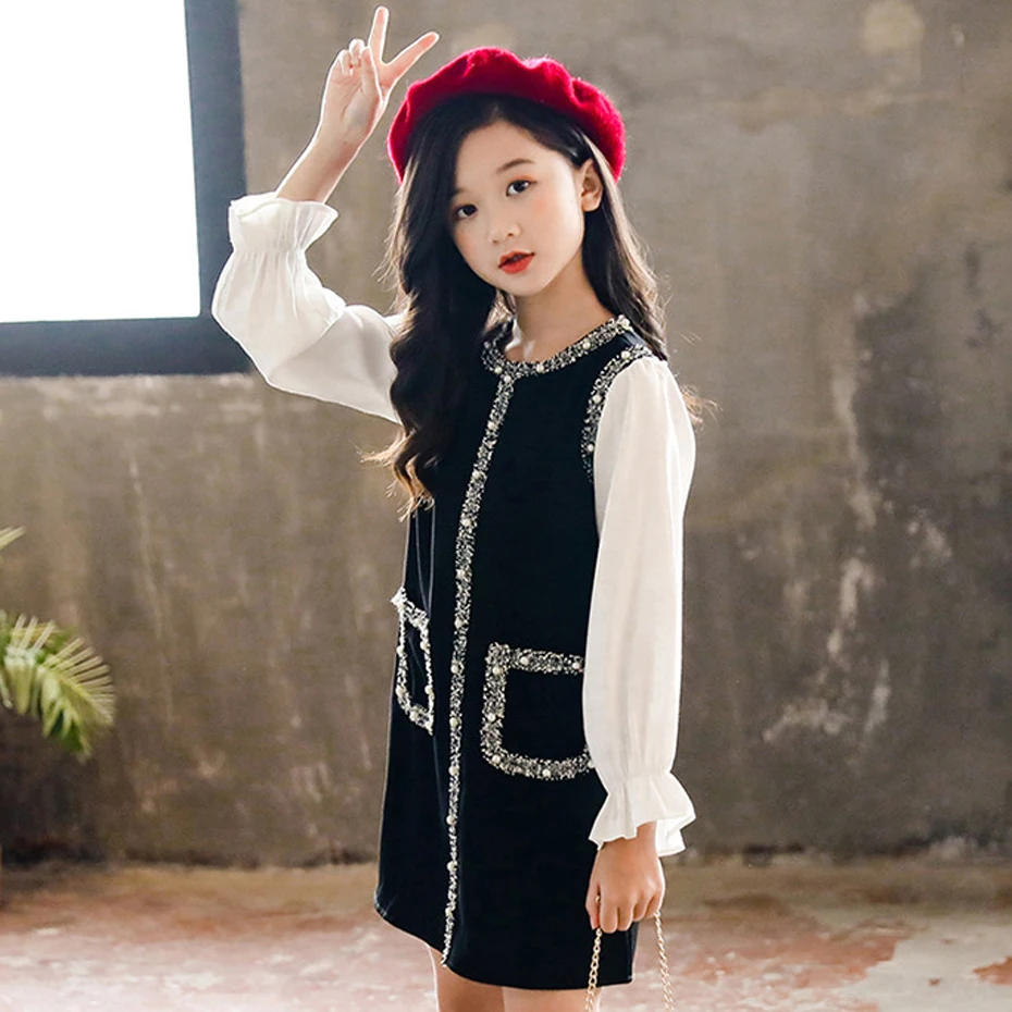 Kids Dresses For Girls Patchwork Dress For Girl Thick Knitted Dress Child Winter Korean Style Dress For Girls 6 8 10 12 14 Yea
Kids Dresses For Girls Patchwork Dress For Girl Thick Knitted Dress Child Winter Korean Style Dress For Girls 6 8 10 12 14 Yea