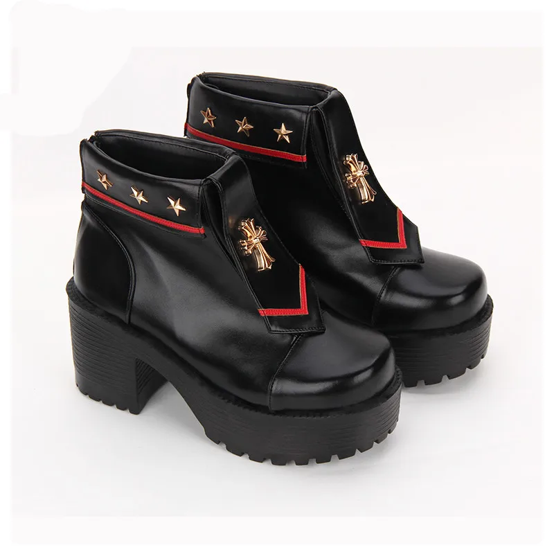 Japanese Super Cool Locomotive Lolita Women's Punk Boots Anime Navy Cross Five-pointed Star Non-slip Kawaii Female Wedges Boots
Japanese Super Cool Locomotive Lolita Women's Punk Boots Anime Navy Cross Five-pointed Star Non-slip Kawaii Female Wedges Boots