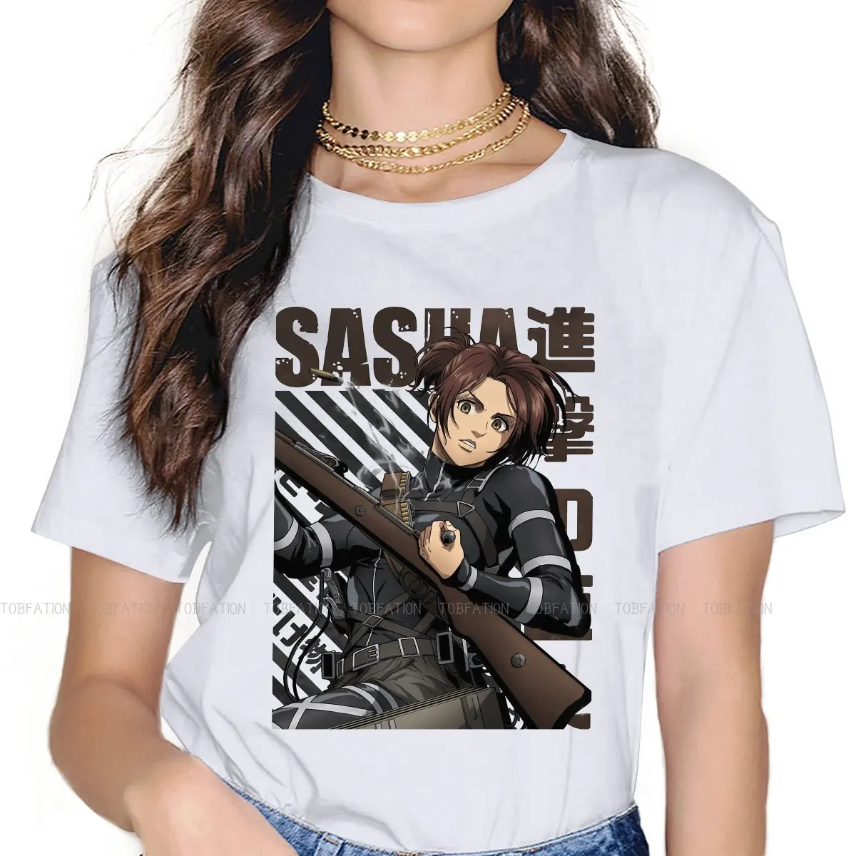 Женская блузка Sasha, Милая футболка для девушек с изображением атаки на титанов, повседневные топы большого размера с коротким рукавом в стиле Харадзюку
Женская блузка Sasha, Милая футболка для девушек с изображением атаки на титанов, повседневные топы большого размера с коротким рукавом в стиле Харадзюку