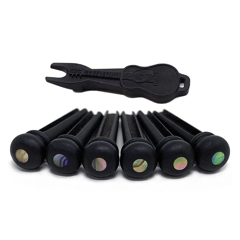 6pcs Premium Ebony Bridge Pins With Puller Remover Handy Tool Copper Ring Full Inlay For Folk Acoustic Guitar Accessories
6pcs Premium Ebony Bridge Pins With Puller Remover Handy Tool Copper Ring Full Inlay For Folk Acoustic Guitar Accessories