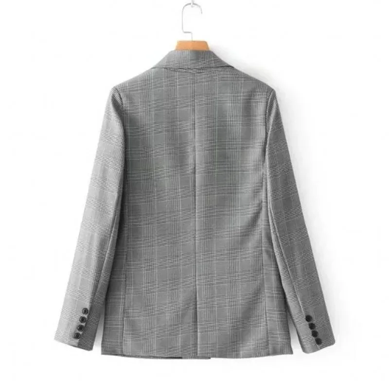 Women Blazer Spring Autumn Casual Loose One Button Plaid Small Suit Women's Fall Jacket for Women Gray
Women Blazer Spring Autumn Casual Loose One Button Plaid Small Suit Women's Fall Jacket for Women Gray