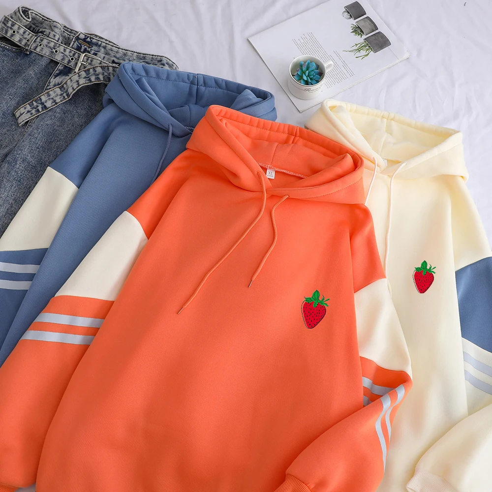 Fashion New Fruit Strawberry Print Pullover Fashion Casual Thick Sweatshirts Hooded Winter Cotton Warm Hit Color Hoodies Clothes
Fashion New Fruit Strawberry Print Pullover Fashion Casual Thick Sweatshirts Hooded Winter Cotton Warm Hit Color Hoodies Clothes