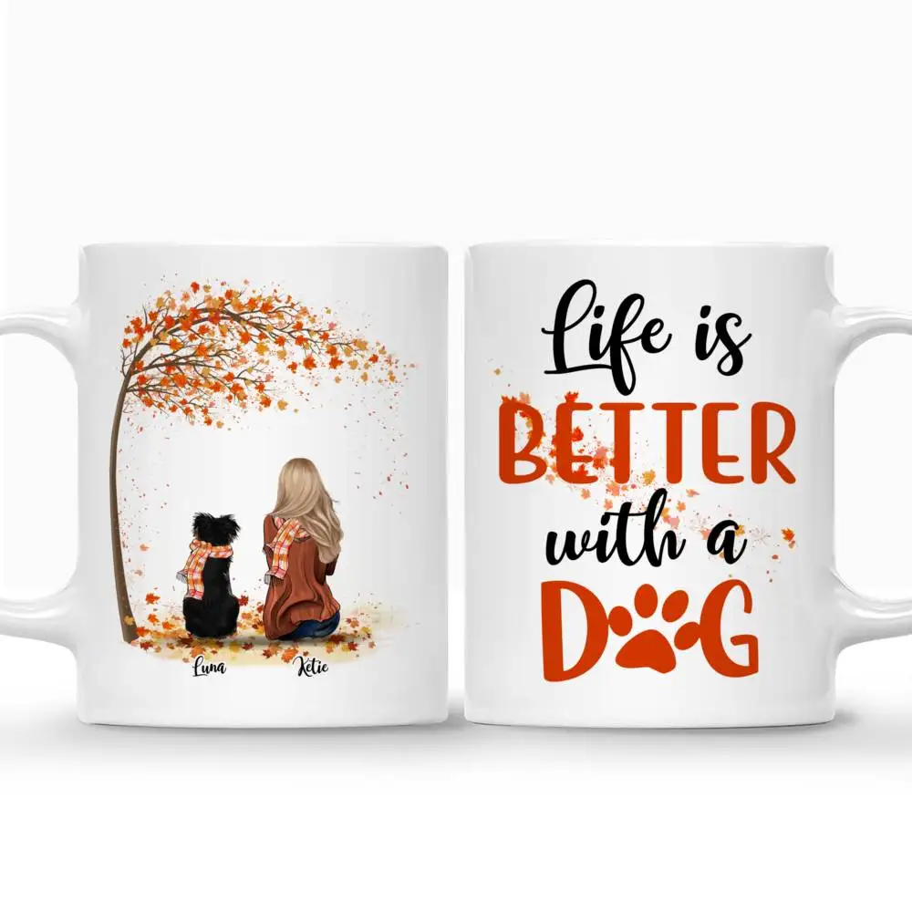 Personalized Mug Girl and Dogs Autumn Spring Heart Life Is Better with A Dog Coffee Cups Gift Dog Lovers DIY 11/15 Oz RR2017
Personalized Mug Girl and Dogs Autumn Spring Heart Life Is Better with A Dog Coffee Cups Gift Dog Lovers DIY 11/15 Oz RR2017