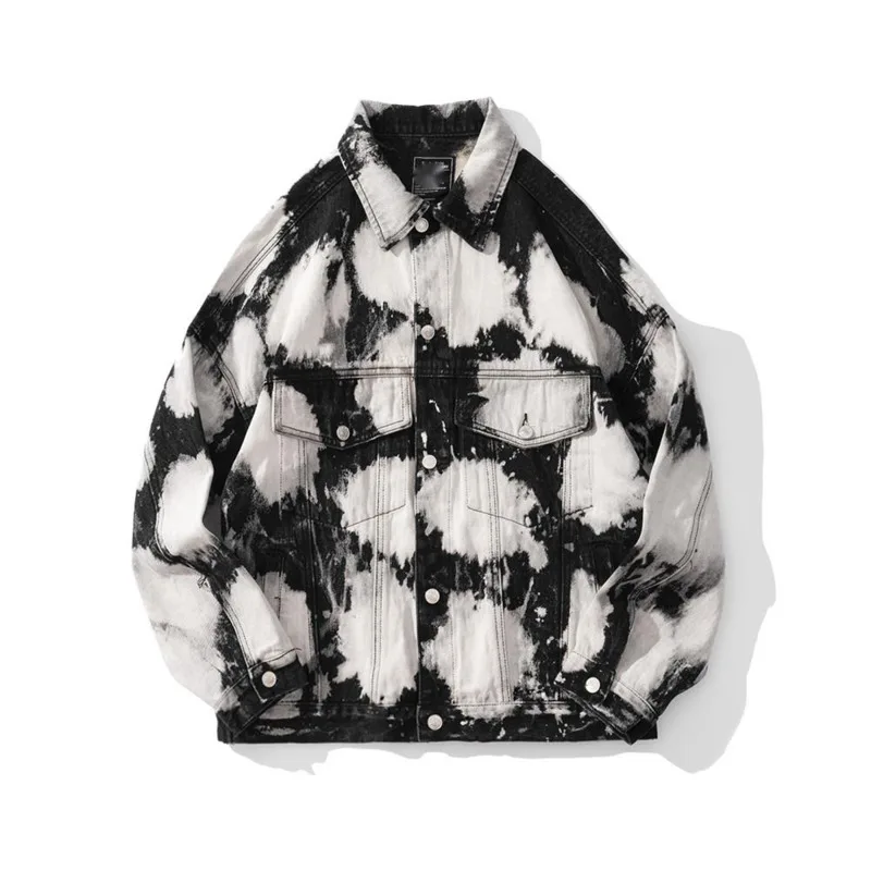 High Street Graffiti Tie-dye Pocket Design Denim Jacket Coat Fashion Men Women Hip Hop Loose Casual Jacket Streetwear Clothes
High Street Graffiti Tie-dye Pocket Design Denim Jacket Coat Fashion Men Women Hip Hop Loose Casual Jacket Streetwear Clothes
